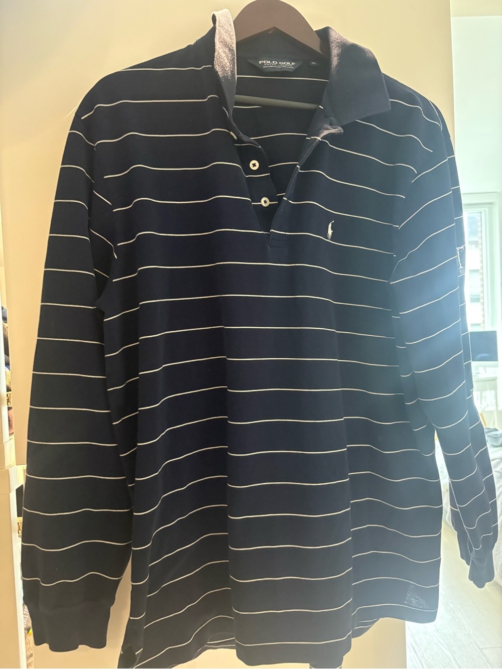 Polo by Ralph Lauren Navy Striped Long-Sleeve Shirt XL